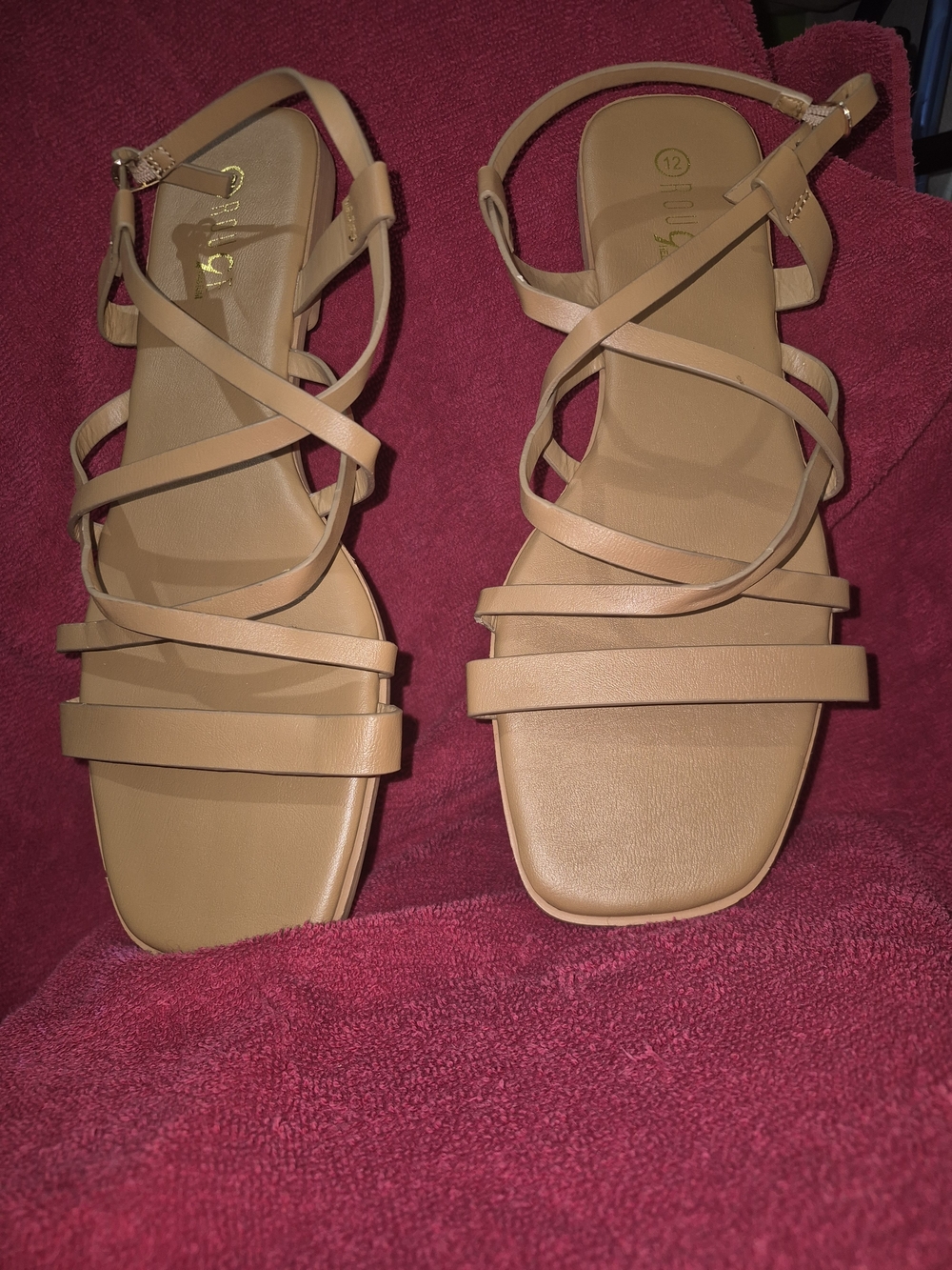 Torrid Beige Strappy Flat Sandals. Matching Color  Footbed Women's Size 12W / 42